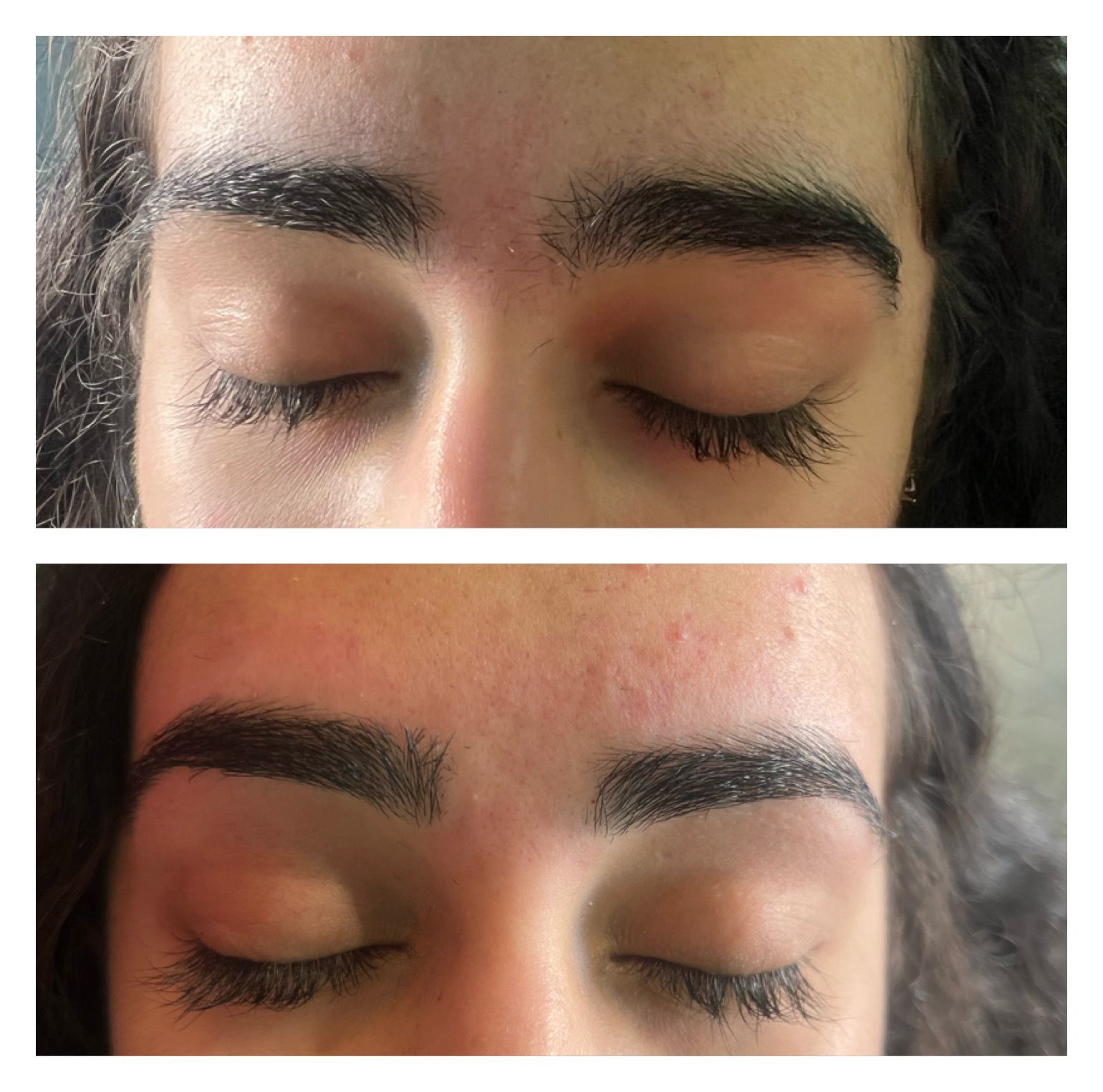 Eyebrow threading result